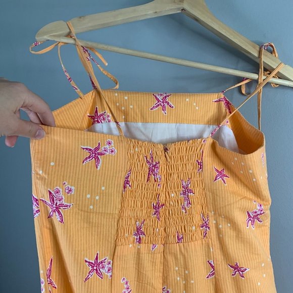 Lilly Pulitizer Women's Y2K Starfish Beach Tank Sun Dress Orange Pink Mini VTG 6 - Picture 12 of 15